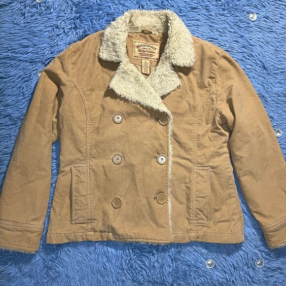 VINTAGE Aéropostale Double Breasted Fur Jacket Size XL Women’s Outerwear Y2K - Picture 1 of 12